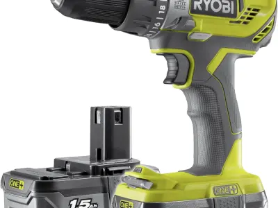 RYOBI 18 V ONE plus Cordless Combi Drill Starter Kit, With 2 x 1.5 Ah Batteries